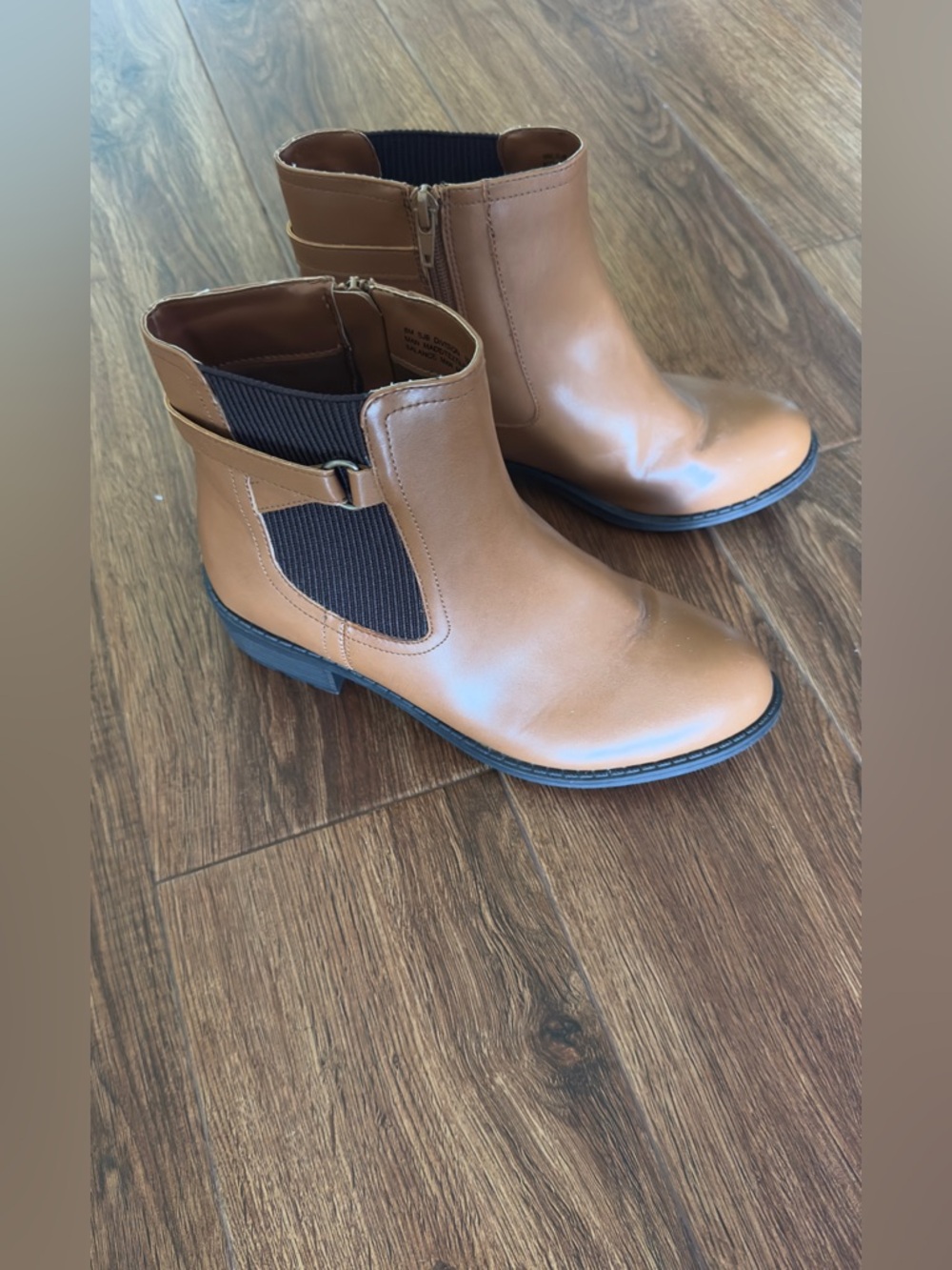 St. John's Bay Cognac Ankle Booties with Side Elastic